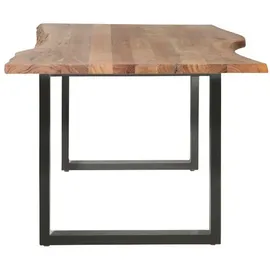 Woodkings Esstisch Bullwer mit 4 Stühlen Picton braun - Braun/Schwarz