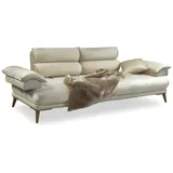 JVMöbel Sofa Couch Polstersofa Verstellbare Armlehnen Rückenlehne, Beige 3 Sitzer