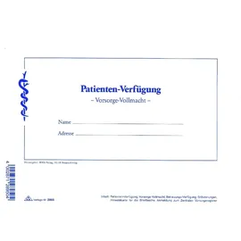 RNK Formularblock Patienten-Verfügung A4 Weiß