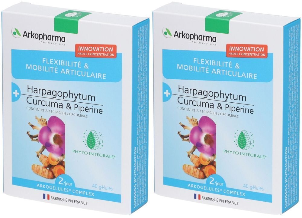 ARKOPHARMA Flexibilité et mobilité articulaire bio Harpagophytum, Curcuma & Pipérine 2x40 pc(s) capsule(s)