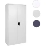 Mendler Aktenschrank HWC-H17, Stahlschrank Büroschrank 2 Türen ~ 185x90x40cm grau
