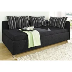 Polsterliege MAINTAL, schwarz, B:86cm L:206cm, 100% Polyester, Komplettbetten, inkl. Bettkasten, Liege mit Umbau