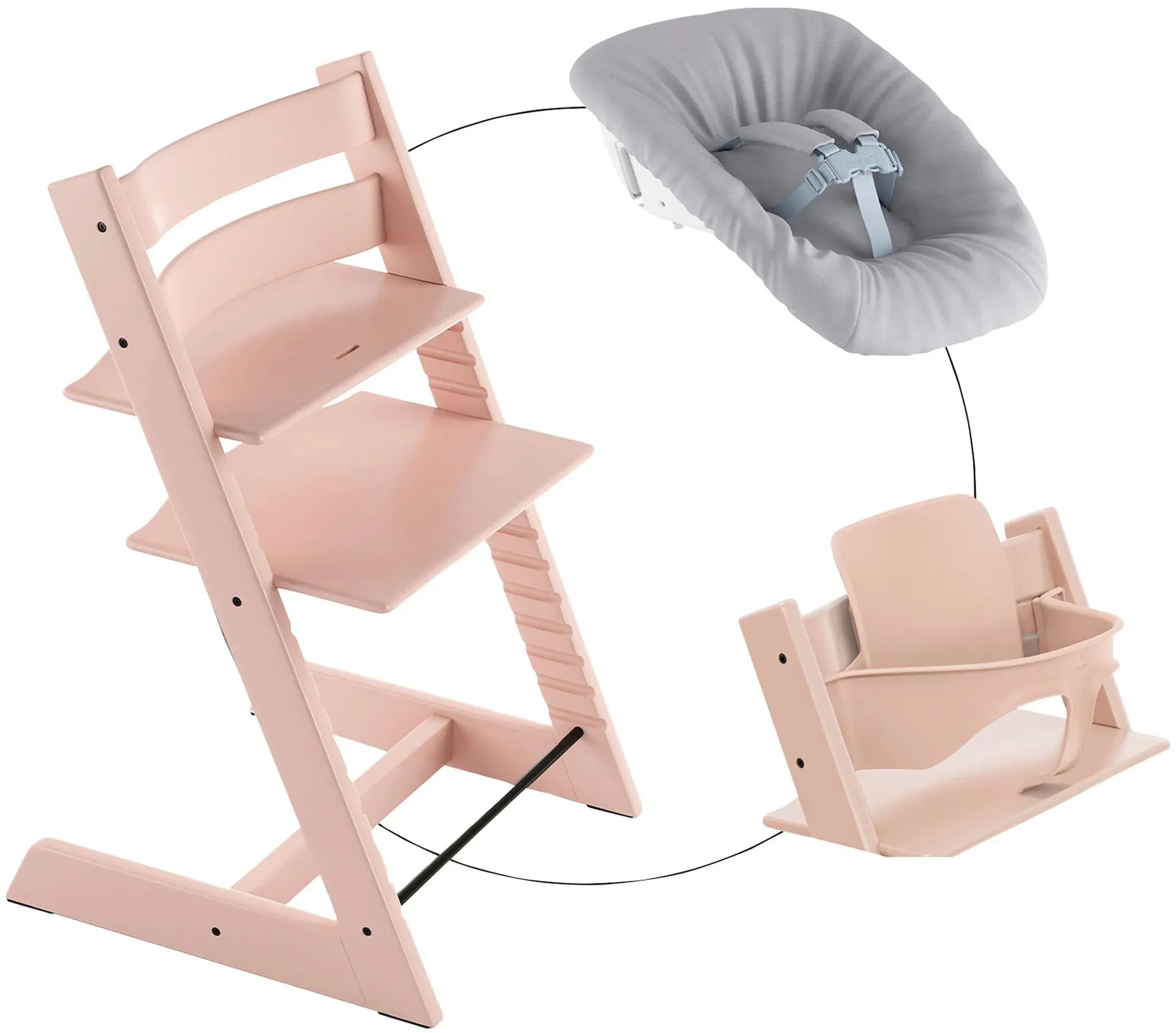 Stokke® TRIPP TRAPP® Bundle Treppenhochstuhl inkl. Newbornset & Babyset, pink