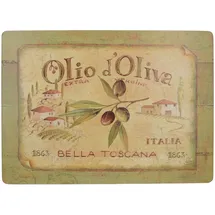 Creative Tops Großes Tischsets 4er Pack, Hochwertige rechteckige Tischsets mit Korkrücken, Olio D'Oliva Kollektion, 4 Tischsets, je 40cm x 29cm