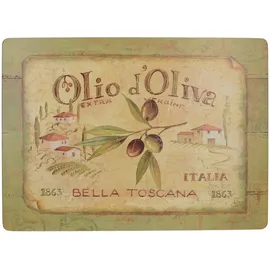 Creative Tops Großes Tischsets 4er Pack, Hochwertige rechteckige Tischsets mit Korkrücken, Olio D'Oliva Kollektion, 4 Tischsets, je 40cm x 29cm