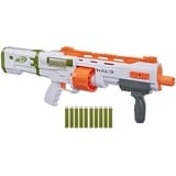 NERF Halo Bulldog SG Dart Blaster Pump-Action, 10-Dart Rotationstrommel, Tactical Rail Steckschienen, 10 NERF Darts, Freischaltungscode E9271