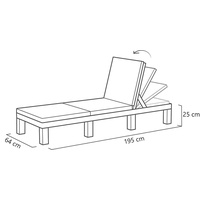 ALLIBERT Sonnenliege Daytona (2er Pack) mit Hocker Cube anthrazit