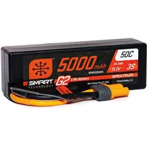 Spektrum 5000mAh 3S 11.1V Smart G2 LiPo 50C Hard Case IC5 Grey/Silver