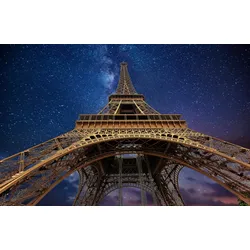 Fototapete PAPERMOON "EIFFELTURM-ABSTRAKT DESIGN PARIS STERNE HIMMEL TAPETE", bunt, B:4,50m L:2,80m, Vlies, Tapeten