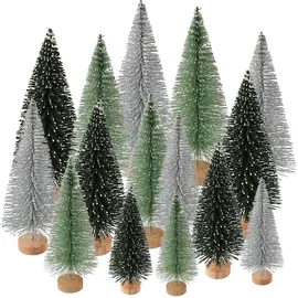 15 Stück Mini Weihnachtsbaum Deko 5 Größen Tannenbaum Künstlich Klein Weihnac...