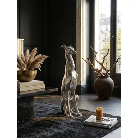 KADIMA DESIGN Dekofigur Aluminium Skulptur eines Windhundes, 18x70 cm, handgefertigt