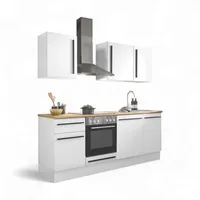 BASIC by Balculina Winkelküche Denver L-Form 220 cm Weiß