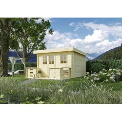Gartenhaus KONIFERA "Sirius", beige (natur), Fußboden im Gartenhaus, ohne Dacheindeckung, Holz, Gartenhäuser, mit Terrasse und inklussive Fußboden