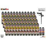 Brandschutzschaum B1 Bauschaum 48x750ml 2x Reiniger Schaum Montageschaum Pistole