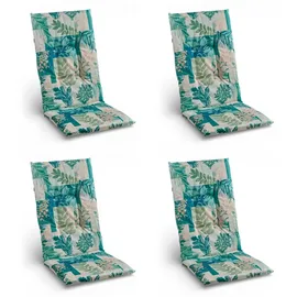 GO-DE Hochlehner Auflage 48 x 118 x 5 cm beige/blau/grün 4 St.