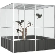 vidaXL Vogelkäfig Anthrazit 213,5x217,5x211,5 cm Verzinkter Stahl
