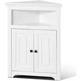 VEVOR Eckschrank Aufbewahrungsschrank mit 3-stufiger Regalen Mehrzweckschrank (845 mm Hohe) mit 2 Holztüren und verstellbaren Regalen, freistehender Küchenschrank für Wohnzimmer Waschküche, weiß