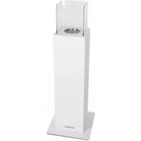 Bioethanol-Kamin Arba, Ökologischer Kamin, Rauchfreies Feuer, Heizung mit Ethanol, Made in Italy, 20x20 h70 cm, Weiß - Dmora