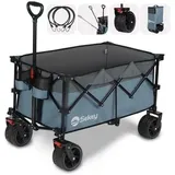 Sekey Bollerwagen XXL Plus FW39, faltbar, 150kg Traglast, 92 x 57 x 101cm (L/B/H), blau/grau