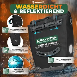 MIVELO 2in1 Fahrradtasche Gepäckträgertasche grau