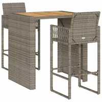 vidaXL Gartenbar-Set 3-tlg. Grau
