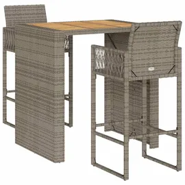 vidaXL Gartenbar-Set 3-tlg. Grau