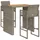 vidaXL Gartenbar-Set 3-tlg. Grau