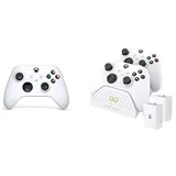 Xbox Wireless Controller Robot White+Venom Twin-Ladestation mit 2 x wiederaufladbaren Akkupacks – Weiß Series X & S One