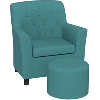 Kindersessel Kindersofa mit Fußhocker Kindercouch ab 18 Monaten Blau