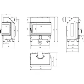 Kratki ZIBI ECO Kamineinsatz Stahl Schwarz