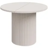 Oliver Edition runde Ausziehbarer Esstisch Beige Sand 100x100 cm – Modernes Design & Funktionalität - Beige