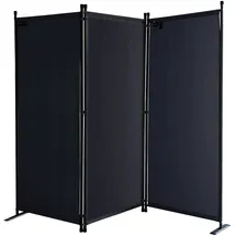 Quick Star Paravent 3 Teilig Schwarz 170 x 165 cm