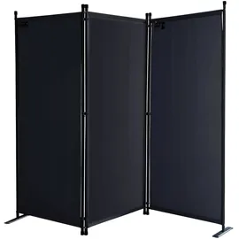 Quick Star Paravent 3 Teilig Schwarz 170 x 165 cm