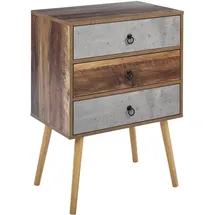 Beliani Nachtschrank Batley 60 x 39 x 82 cm Braun/Grau