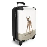 NoBoringSuitcases.com© Hartschalen-Trolley Kleine Hirsche - Kinder - Punkte 55x35x20cm, 4 Rollen, Kinder Koffer Klein, Trolley Handgepäck bunt 35 cm x 55 cm x 20 cm