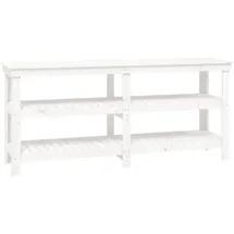 vidaXL Werkbank Weiß 181x50x80 cm Massivholz Kiefer