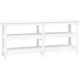 vidaXL Werkbank Weiß 181x50x80 cm Massivholz Kiefer