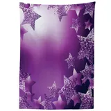 ABAKUHAUS Weihnachten Tischdecke, Weihnachten Sterne Hintergrund, Wasserfest Waschbar mit Klar Sichtbaren Farben kein Verblassen Personalisiert, 140 x 200 cm, Lila