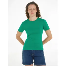 Tommy Hilfiger Damen T-Shirt Kurzarm New Slim Cody Rundhalsausschnitt, Grün (Olympic Green), L