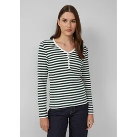 s.Oliver Ripp-Langarmshirt Petrol/Weiß 3XL