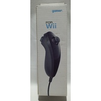 GAMER Nunchuck Controller for Nintendo Wii Black wired with motion sensor