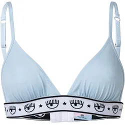 CHIARA FERRAGNI Damen Triangle BH, Bralette - Bügellos, Logobund, Cotton Stretch Hellblau XL