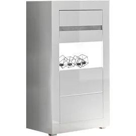Home Affaire Wohnwand HOME AFFAIRE "Carat", weiß (weiß, weiß hochglanz), B:302cm, Kastenmöbel-Sets, Wohnwand, wird jeweils mit zwei Leisten angeliefert, 1 x grau, 1 x weiss