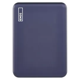 EMOS Powerbank 5 000 mAh WI 522 mit Magnet - magnetischer externer Akku mit Passthrough und Wireless-Charging USB-C-Ausgang inkl. USB-Datenkabel - für iPhone, iPad, Smartwatches - blau