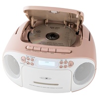 Reflexion CD-Radio DAB+, DAB, UKW AUX, CD, Kassette, USB Weiß, Pink