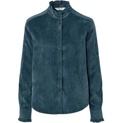 Tchibo - Cordbluse mit Rüschendetail - Damen - Gr. 44 - blau