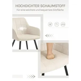 Woltu Esszimmerstuhl Samt cremeweiß 4er Set