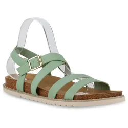 Damen Übergrößen Riemchensandalen in Hellgrün