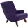 58 aufm Kessel Cocktailsessel Kajsa Velourstoff 58 x 0 x 0 cm Lila mit Relax-Funktion