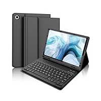 FOGARI Tastatur Hülle für Samsung Galaxy Tab A8 10.5‘’ - Schutzhülle mit Pencil Halter, Magnetisch Abnehmbarer Tastatur mit QWERTZ Layout für Tab A8 10.5 Zoll 2022 SM-X200/X205/X207 Tablet, Schwarz